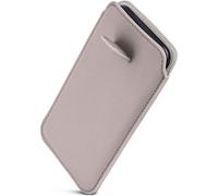 ONEFLOW Liberty Case Étui de protection en cuir synthétique avec languette d'extraction pour téléphone portable iPhone Air, gris clair