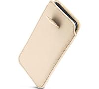 ONEFLOW Liberty Case Étui de protection en cuir synthétique pour iPhone SE (2020/2022) avec languette d'extraction, crème