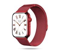 ONEFLOW Milano Mesh compatible avec Apple Watch 9 (45mm) Bracelet Milanais, Bracelet en métal élégant Boucle Milanaise Bande en acier inoxydable magnétique, Bracelets iWatch métal femmes, Rouge Sienne
