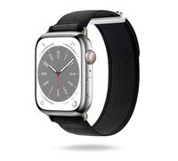 ONEFLOW Nomad Strap Bracelet d'extérieur compatible avec Apple Watch SE 3 (44 mm), en tissu nylon, bracelet de sport avec fermeture , bracelet iWatch textile pour homme et femme, Midnight Shadow