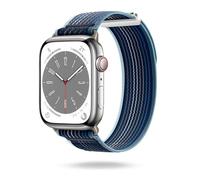 ONEFLOW Nomad Strap Bracelet d'extérieur en nylon avec fermeture , compatible avec Apple Watch SE 3 (44 mm), bracelet de sport pour homme et femme, bleu tempête
