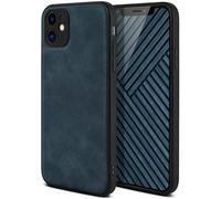ONEFLOW Pali Case Coque Étui de protection en cuir végétalien ultra fin pour Apple iPhone 11 avec protection d'appareil photo Bleu nuit