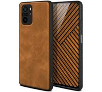 ONEFLOW Pali Case Étui de protection en cuir végétalien pour Xiaomi Redmi Note 10/Note 10S avec protection d'appareil photo Marron clair