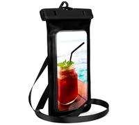 ONEFLOW Sac de plage pour Realme P4 5G - Étui étanche avec fenêtre tactile et caméra - Étui sous-marin pour voyage, natation - Avec bracelet et cordon à porter autour du cou - Noir