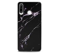 ONEFLOW Sense Coque compatible avec Huawei P30 Lite/P30 Lite New, coque effet marbre, appareil photo et protection d'écran, coque de téléphone en silicone pailleté -Temper