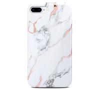 ONEFLOW Sense Coque compatible avec iPhone 7 Plus / iPhone 8 Plus, coque effet marbre, appareil photo et protection d'écran, coque de téléphone en silicone pailleté -Dedication