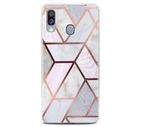 ONEFLOW Sense Coque compatible avec Samsung Galaxy A40, coque effet marbre, appareil photo et protection d'écran, coque de téléphone en silicone pailleté -Thrill