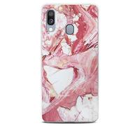 ONEFLOW Sense Coque compatible avec Samsung Galaxy A40, coque effet marbre, appareil photo et protection d'écran, coque de téléphone en silicone pailleté -Pleasure