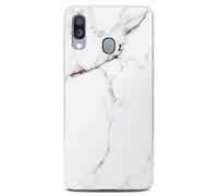 ONEFLOW Sense Coque compatible avec Samsung Galaxy A40, coque effet marbre, appareil photo et protection d'écran, coque de téléphone en silicone pailleté -Passion