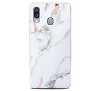ONEFLOW Sense Coque compatible avec Samsung Galaxy A40, coque effet marbre, appareil photo et protection d'écran, coque de téléphone en silicone pailleté -Dedication