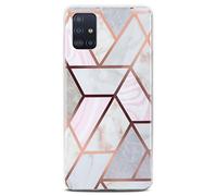 ONEFLOW Sense Coque compatible avec Samsung Galaxy A51, coque effet marbre, appareil photo et protection d'écran, coque de téléphone en silicone pailleté -Thrill
