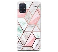 ONEFLOW Sense Coque compatible avec Samsung Galaxy A51, coque effet marbre, appareil photo et protection d'écran, coque de téléphone en silicone pailleté -Joy
