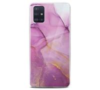 ONEFLOW Sense Coque compatible avec Samsung Galaxy A51, coque effet marbre, appareil photo et protection d'écran, coque de téléphone en silicone pailleté -Affection