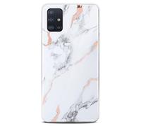 ONEFLOW Sense Coque compatible avec Samsung Galaxy A51, coque effet marbre, appareil photo et protection d'écran, coque de téléphone en silicone pailleté -Dedication