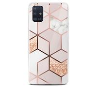 ONEFLOW Sense Coque compatible avec Samsung Galaxy A51, coque effet marbre, appareil photo et protection d'écran, coque de téléphone en silicone pailleté -Devotion