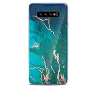 ONEFLOW Sense Coque compatible avec Samsung Galaxy S10, coque effet marbre, appareil photo et protection d'écran, coque de téléphone en silicone pailleté -Excitement