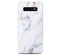 ONEFLOW Sense Coque compatible avec Samsung Galaxy S10, coque effet marbre, appareil photo et protection d'écran, coque de téléphone en silicone pailleté -Dedication