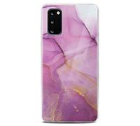 ONEFLOW Sense Coque compatible avec Samsung Galaxy S20 / S20 5G, coque effet marbre, appareil photo et protection d'écran, coque de téléphone en silicone pailleté -Affection
