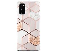 ONEFLOW Sense Coque compatible avec Samsung Galaxy S20 / S20 5G, coque effet marbre, appareil photo et protection d'écran, coque de téléphone en silicone pailleté -Devotion
