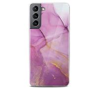 ONEFLOW Sense Coque compatible avec Samsung Galaxy S21, coque effet marbre, appareil photo et protection d'écran, coque de téléphone en silicone pailleté -Affection