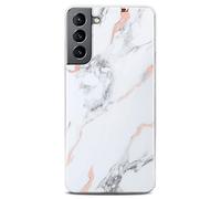 ONEFLOW Sense Coque compatible avec Samsung Galaxy S21 Plus, coque effet marbre, appareil photo et protection d'écran, coque de téléphone en silicone pailleté -Dedication