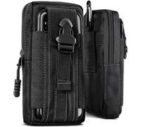 ONEFLOW Survival Case pour iPhone 14 Pro Max - Housse de téléphone portable en nylon avec mousqueton, sac EDC tactique avec support de ceinture, étui de protection pour téléphone portable de plein air