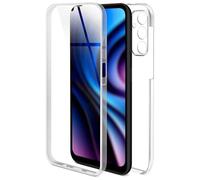 ONEFLOW Touch Case für Samsung Galaxy A14 (4G/5G) Hülle beidseitig stoßfest, Schutzhülle vorne und Rückseite, 360 Grad vollständitschutz, Handyhülle transparent mit Displayschutz - Transparent