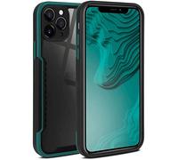 ONEFLOW Vanguard Coque compatible avec Apple iPhone 11 Pro avec protection d'écran et appareil photo, coque hybride en silicone et TPU résistant aux chocs - Bleu pétrole