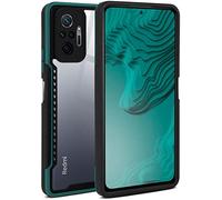 ONEFLOW Vanguard Coque compatible avec Xiaomi Redmi Note 10 Pro avec protection d'écran et de l'appareil photo, coque hybride en silicone et TPU résistant aux chocs - Bleu pétrole