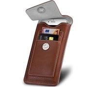 ONEFLOW Zeal Case Étui de protection pour iPhone 15 avec compartiment pour cartes, ceinture en cuir PU, protection à 360 °, minimaliste, avec aimant, marron