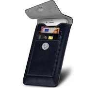 ONEFLOW Zeal Étui Compatible avec Apple iPhone 12 Mini - Housse de Protection complète à 360 degrés, Housse en Cuir végétalien pour téléphone Portable avec Clip de Ceinture, Azur