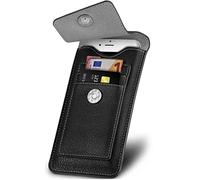 ONEFLOW Zeal Étui compatible avec Huawei Honor 7 / 7 Premium - Housse de protection complète à 360 degrés, housse en cuir végétalien pour téléphone portable avec clip de ceinture, Obsidienne