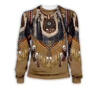 oneforus Hommes et Femmes Impression 3D Native American Indian Sweatshirts Pull Ethnique Totem Patterns Manches Longues Sweatshirt Top