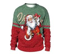 oneforus Sweat-Shirts Fantaisie Unisexes, Impact Graphique drôle Vintage rétro père Noël crâne Laid Noël Pulls Noël Pulls de Noël Pull