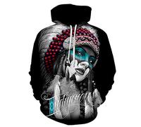 oneforus Sweats à Capuche Ethniques Indiens pour Femmes Native American Indian Girl Sweatshirts imprimés à Capuche Ethniques Totem Hoodies