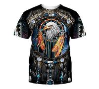 oneforus T-Shirt Indien amérindien imprimé 3D T-Shirt décontracté à Manches Courtes pour Hommes