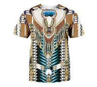 oneforus T-Shirt Indien amérindien imprimé 3D T-Shirt décontracté à Manches Courtes pour Hommes