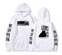oneforus Tokyo Ghoul Kaneki Ken Sweat à Capuche pour Homme imprimé à Manches Longues Japonais Anime Cosplay Pull Harajuku Sweat