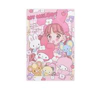 Onegai My Melody Kuromi Anime Art Poster 16 Impression sur toile Décoration murale pour salon, chambre à coucher (30 x 45 cm)