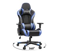 OneGame Chaise Gaming, Siege Ergonomique pour Ordinateur Accoudoirs 3D Bureau Gaming Dossier Haut réglable avec Support Lombaire Bleu