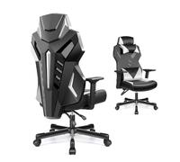 OneGame Chaise Gaming, Vidéo Respirante Ergonomique 3D Accoudoirs Computer Racing Style Gamer Chaise pivotante Chaise Bureau Dossier réglable 150KG, Noir-Blanc