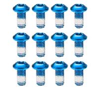 OneGas Lot de 12 vis de vélo en acier inoxydable, M5 x 10 mm, boulons de rotor de frein à disque de vélo, écrous Torx T25 (bleu)
