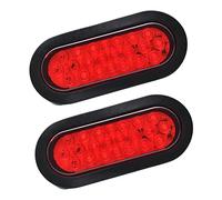 OneGas Lot de 2 feux de trail ovales à DEL rouges de 6", 22 LED, feux de freinage, feux de recul, feux de brouillard, étanches IP65, feux de remorque, camping-cars, chariots élévateurs, DC12-80V