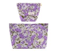 ONEGenug 2 PCS Trousse Maquillage, Fleur Trousse de Toilette Femme, Trousse de Toilette Femme Voyage, Pochette Maquillage pour Les Filles, Trousse à Crayons