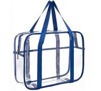 ONEGenug Grand Dégager Sac à Cosmétiques PVC épais Transparent - Trousse de Toilette Zippée pour Langer et Plage