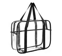 ONEGenug Grand Dégager Sac à cosmétiques Transparent PVC épais Trousse de Toilette zippé à Langer de Plage (Noir)