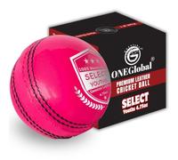 ONEGlobal Select Balle de cricket en cuir | 100 % fabriquée à la main, construction en 4 pièces | Idéale pour T20, entraînement du filet, entraînement, etc. | Disponible en tailles seniors (155,9 g