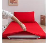 OneGrifN Housse pour matelas futon japonais traditionnel - Lavable - Avec fermeture éclair - Protection contre la poussière - Pour matelas de sol doux - Rouge - King size (180 x 200 cm)
