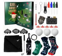 ONEHAUS Calendrier de l'Avent Golf 2025 pour hommes, calendrier de l'Avent de 24 jours pour papa ou mari, cadeaux d'anniversaire, accessoires de golf, cadeaux de Noël pour hommes