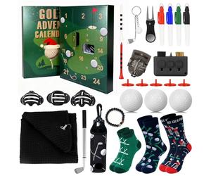 ONEHAUS Calendrier de l'Avent Golf 2025 pour hommes, calendrier de l'Avent de 24 jours pour papa ou mari, cadeaux d'anniversaire, accessoires de golf, cadeaux de Noël pour hommes
